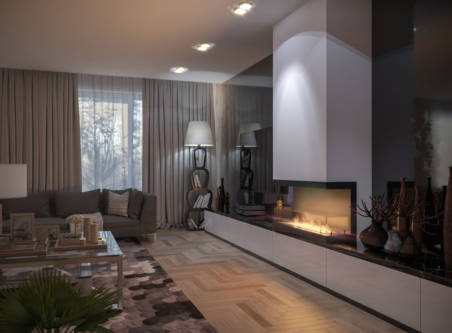 Biokamīns INSI C 3. versijas 100/50/30; 120/50/30 cm melns - N1 Home