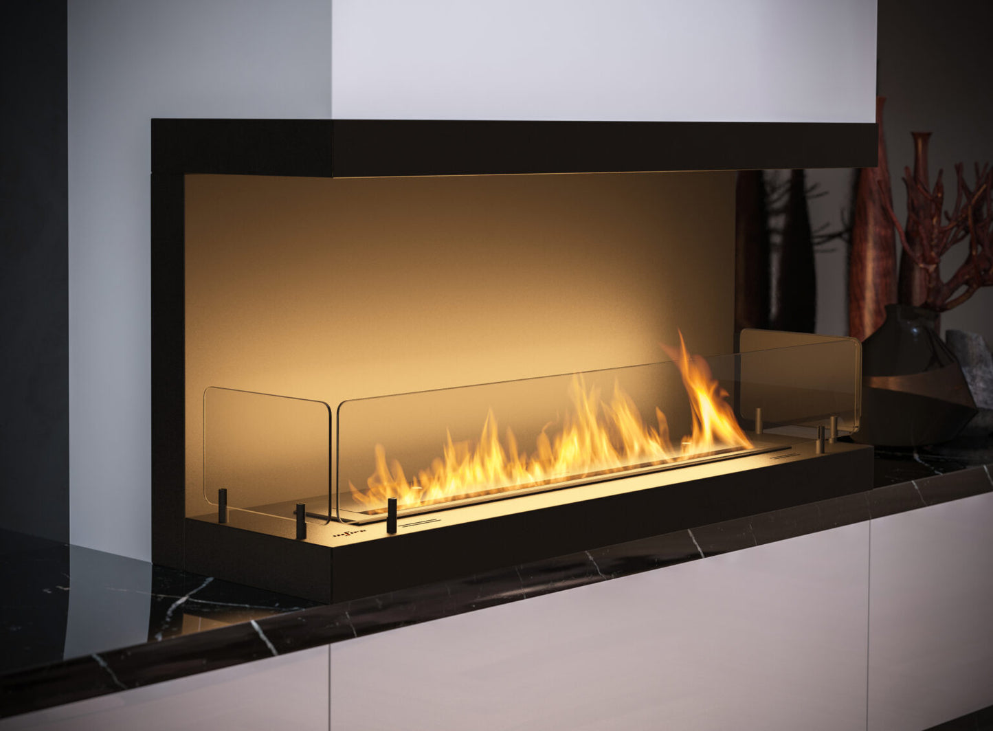 Biokamīns INSI C 3. versijas 100/50/30; 120/50/30 cm melns - N1 Home