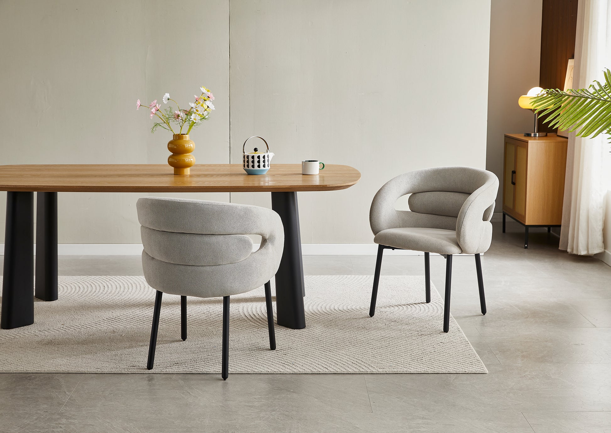 Galds Vicis 75/215/105 cm ozols/melns - N1 Home