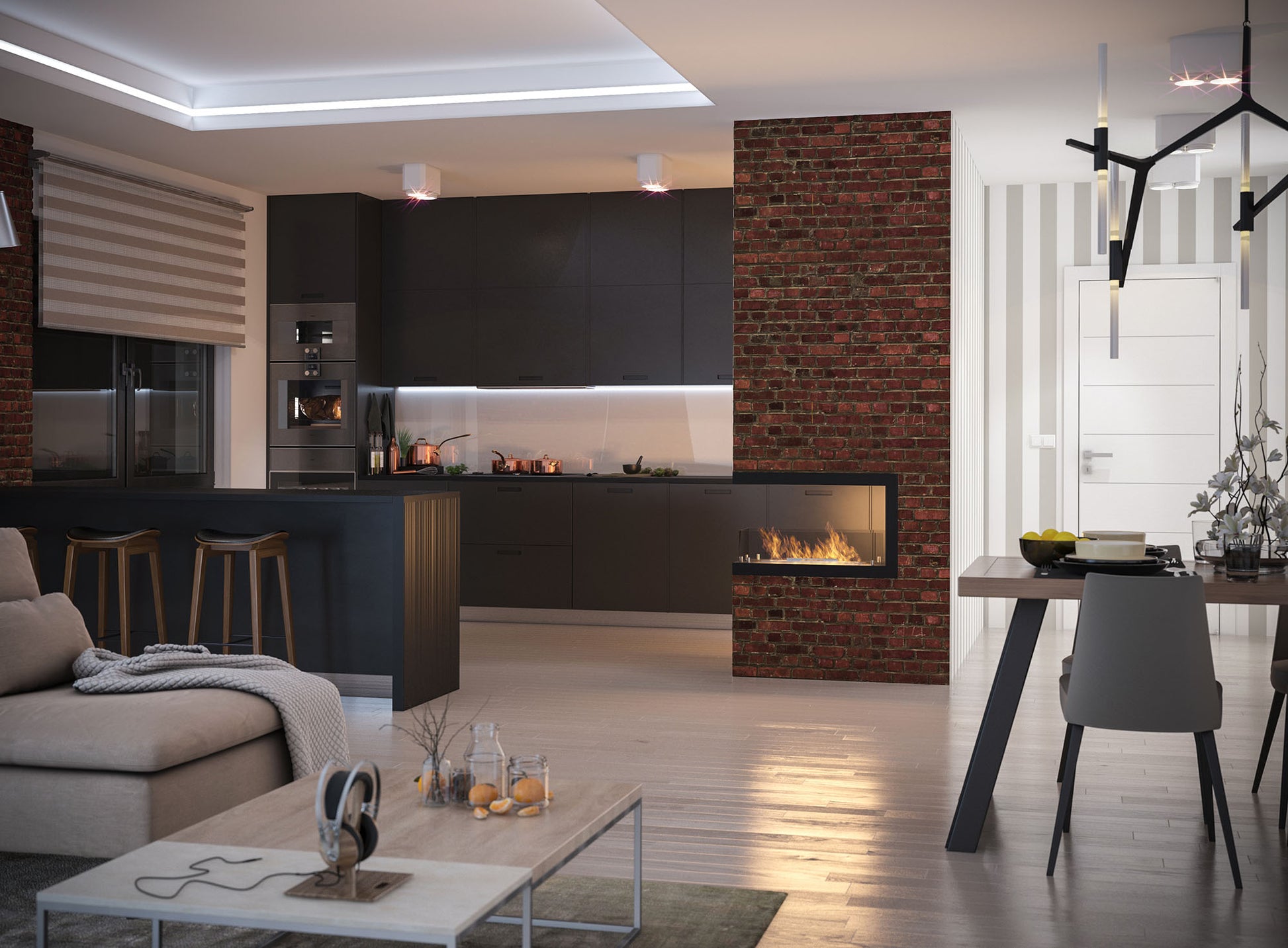 Biokamns Insi U800 80/50/30 cm melns - N1 Home