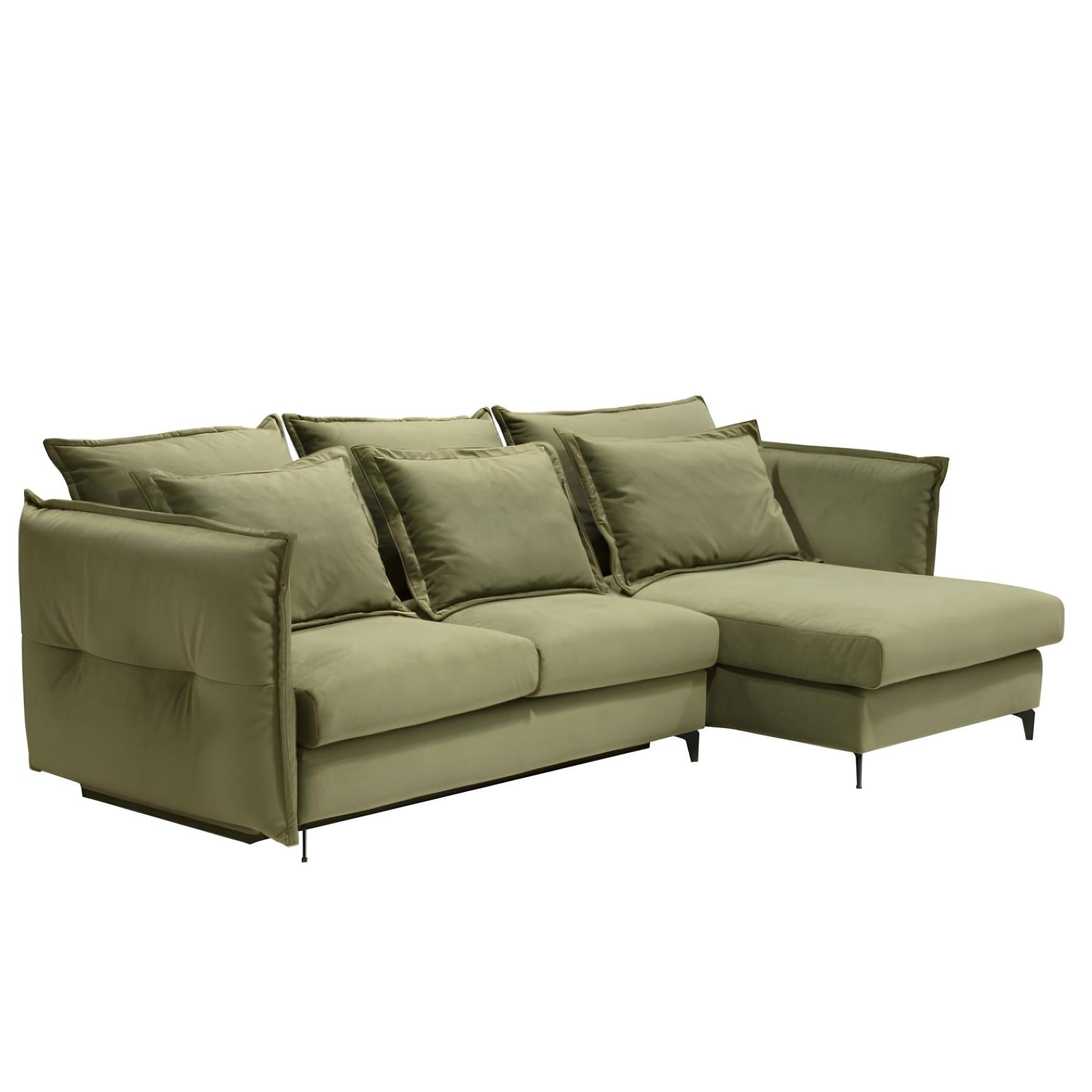 Dīvāns Carmen Corner S2 Befame 318/187/101 cm olīves - N1 Home