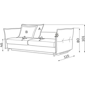 Dīvāns Carmen Corner S2 Befame 318/187/101 cm rozā - N1 Home