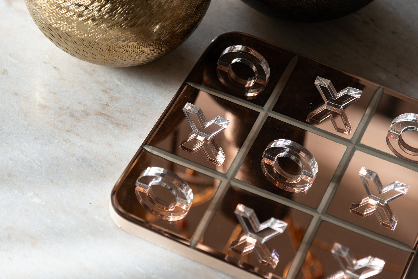 Dekoratīvs priekšmets Richmond Interiors Tic tac toe Caylin 4/25/25 cm rozā zelts - N1 Home