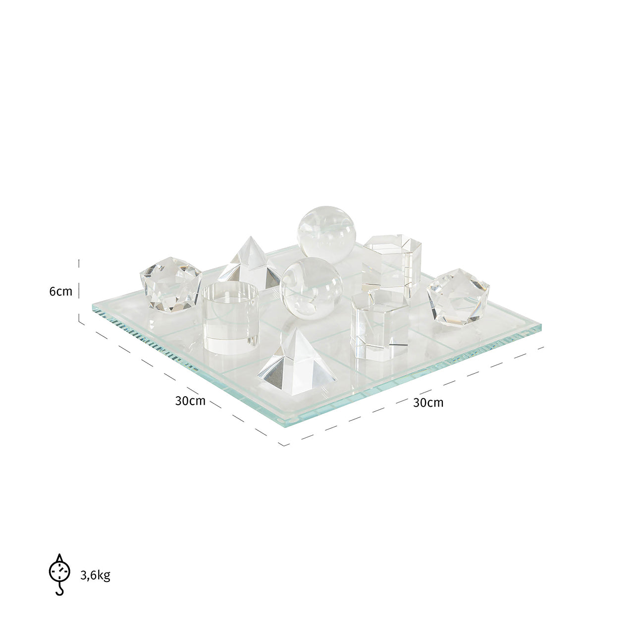 Dekoratīvs priekšmets Richmond Interiors Ami 6/30/30 cm stikls - N1 Home