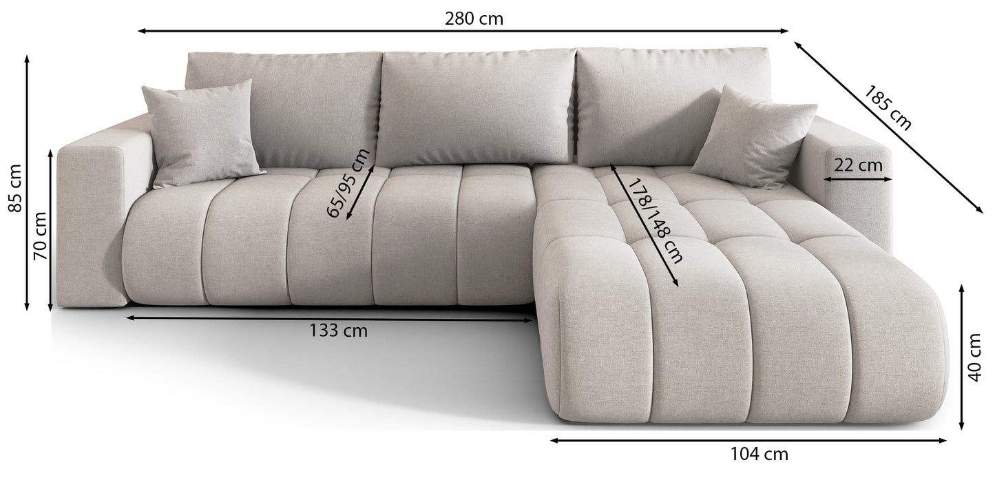 Dīvāns Milods 280/85/185 cm Wind 05 - N1 Home