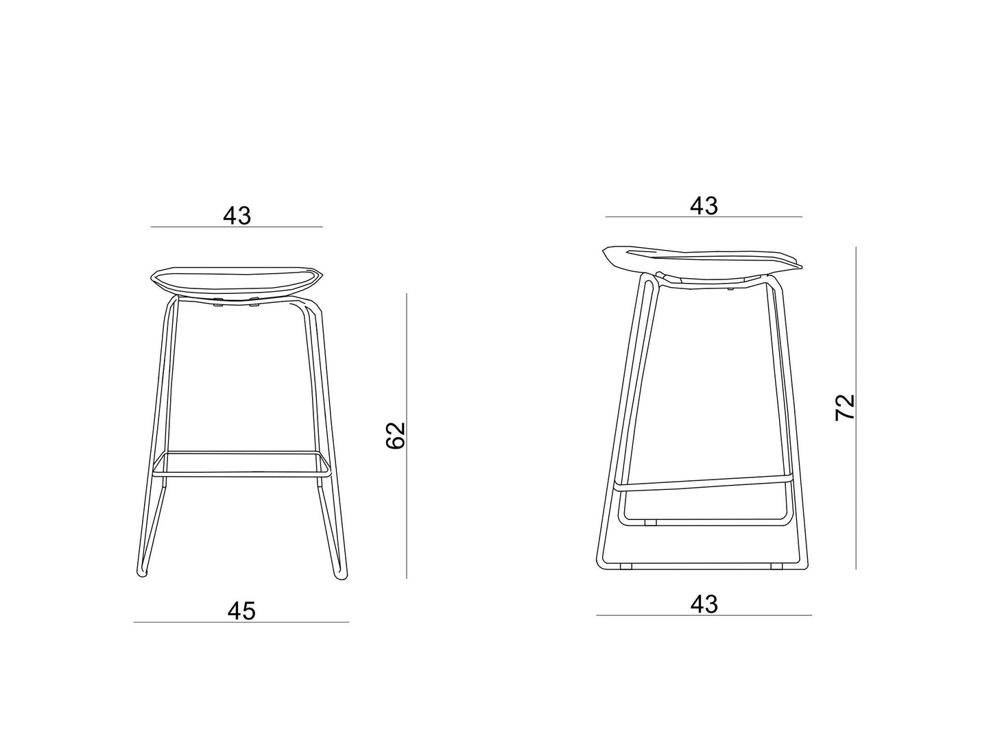 Krēsls Gan 72/45/43 cm melns/melns - N1 Home