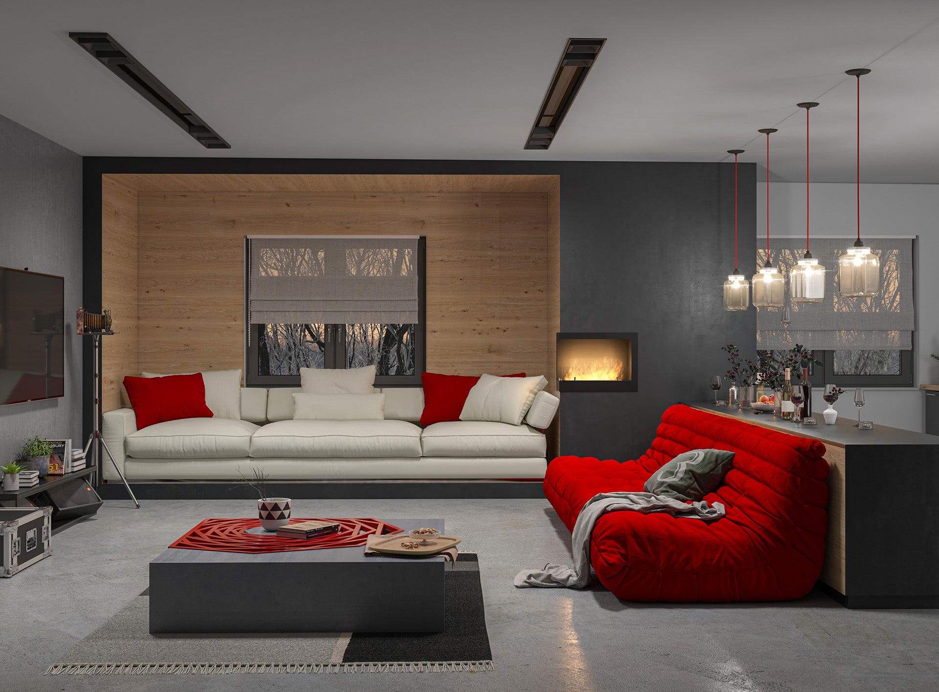 Biokamīns Cornia 60/45/24 cm melns - N1 Home