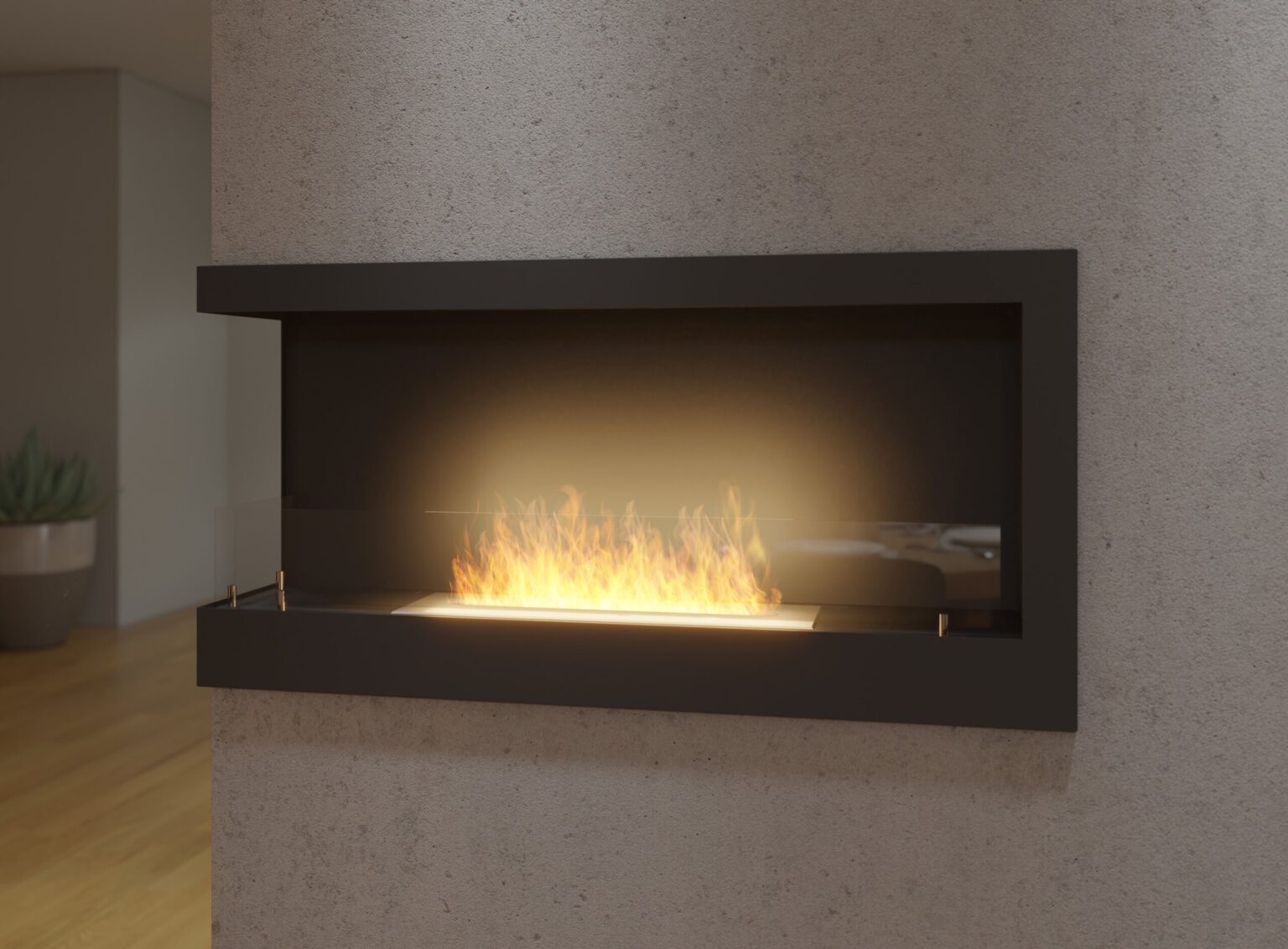 Biokamīns Cornia 90/45/24 cm melns - N1 Home