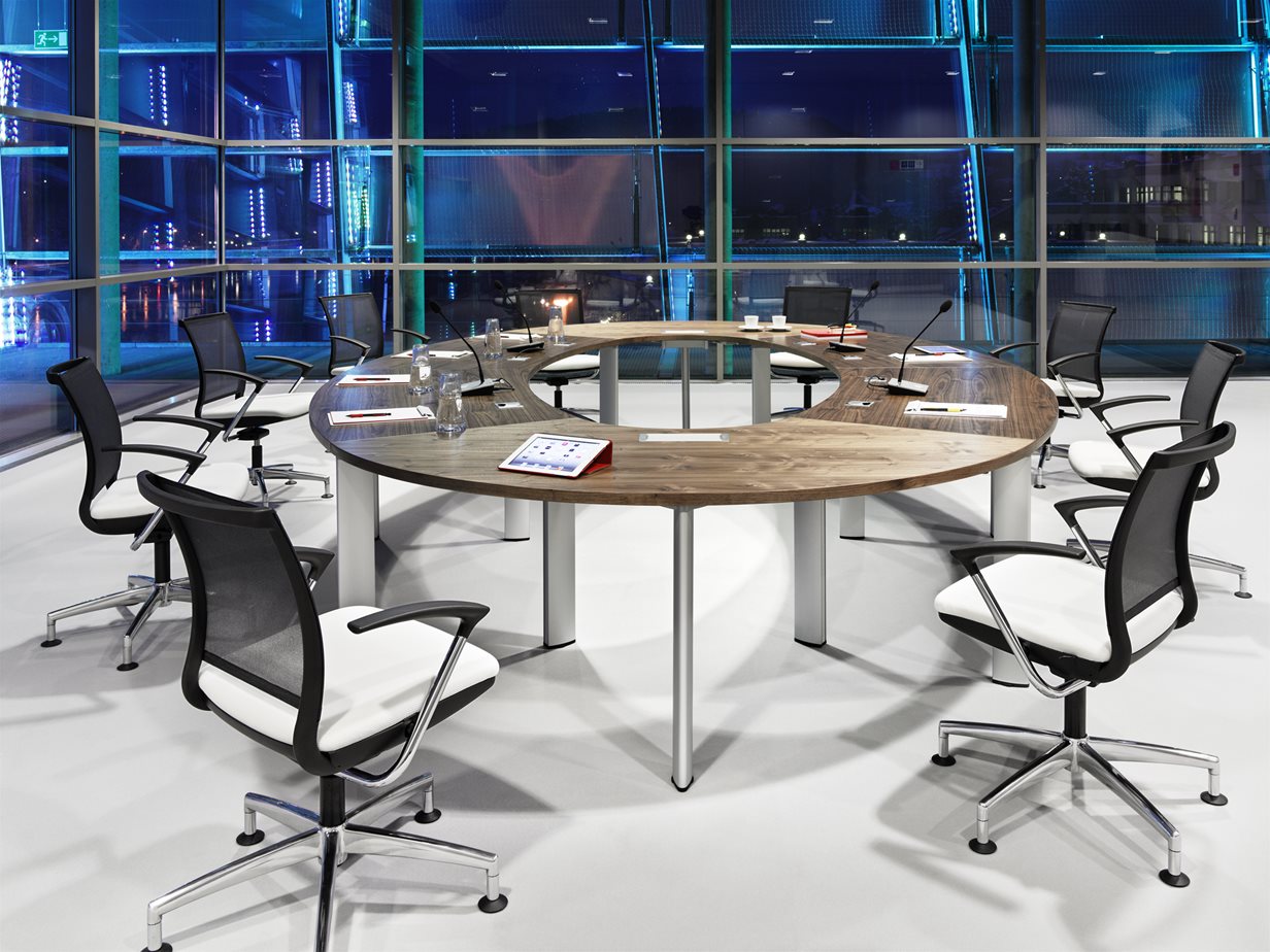 Konferenču galds Orion 4000/2400/800 cm balts - N1 Home