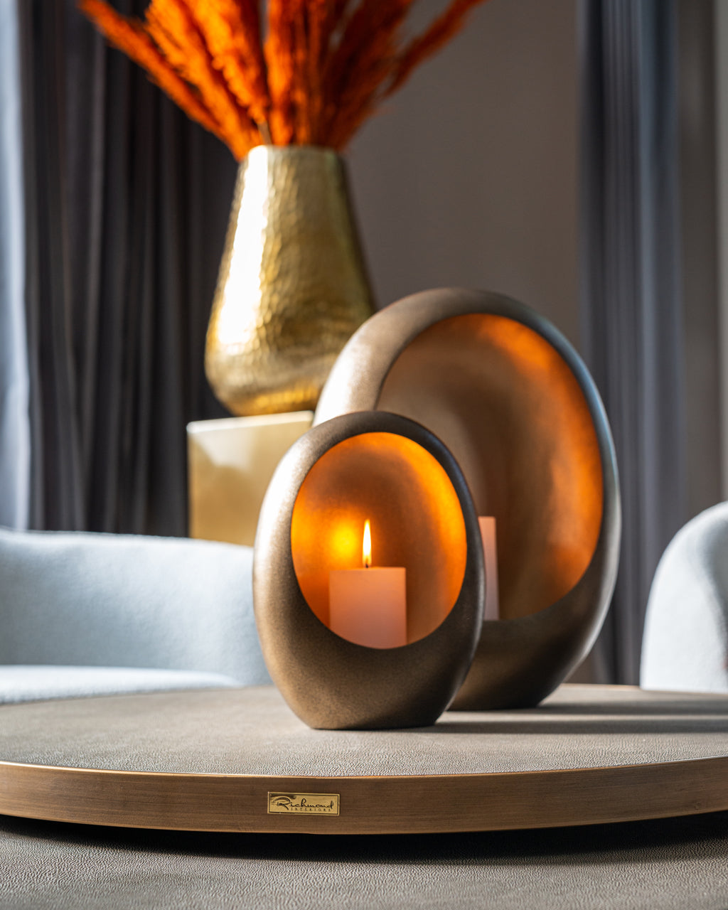 Kafijas galds Bloomville gold (Set of 2) Richmond Interiors 42/91,5 cm zelts - N1 Home