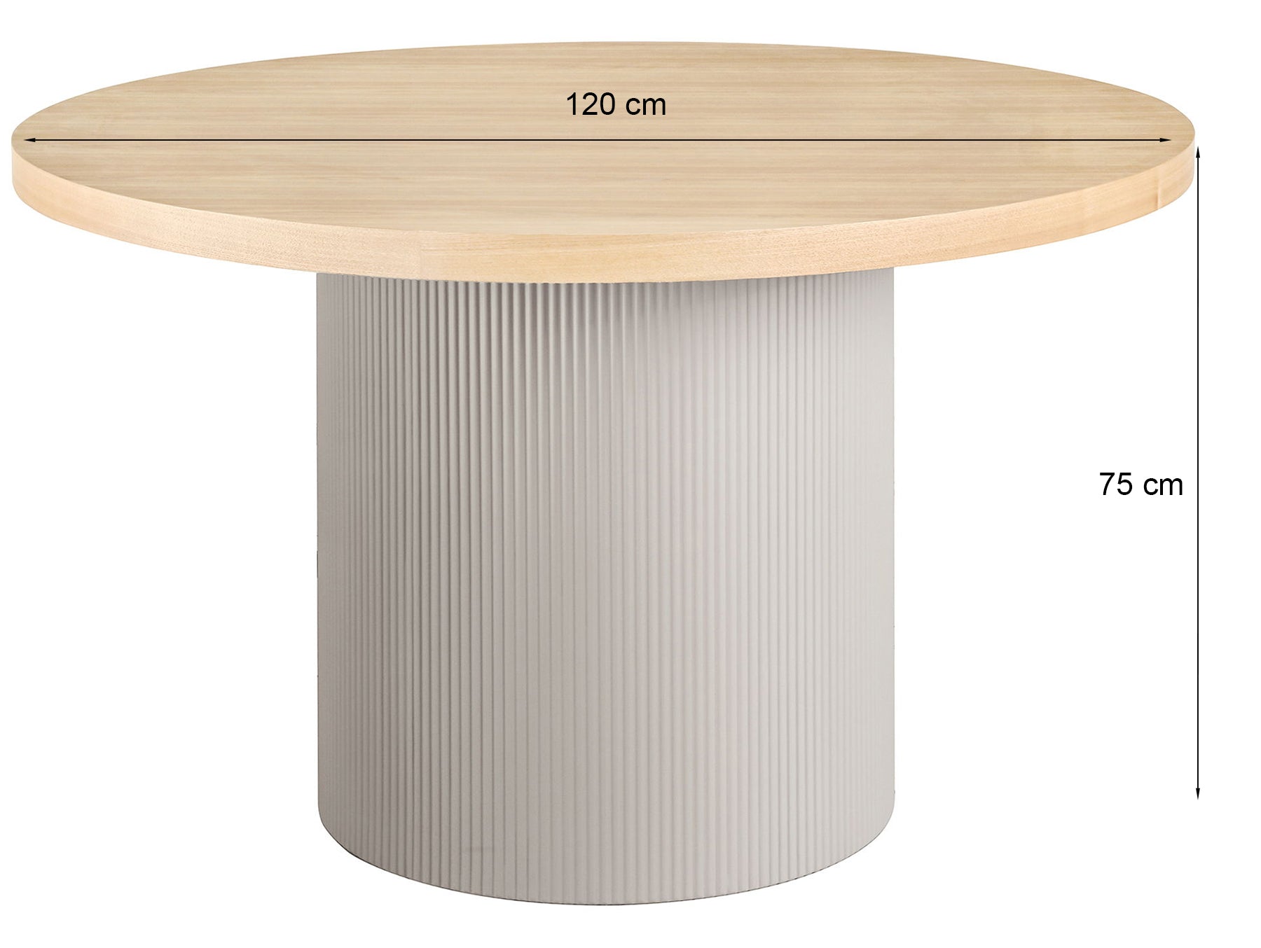 Galds Sola 75/120 cm caiši pelēks/ozols - N1 Home