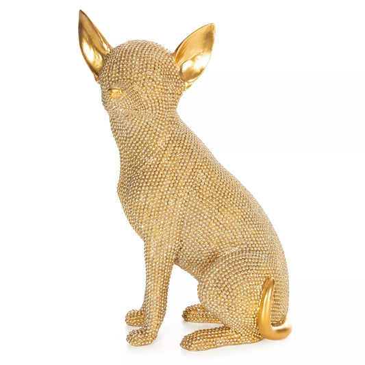 Dekoratīva figūriņa Emilio ar smalku strukturālu rakstu 16/11/26 cm zelts - N1 Home