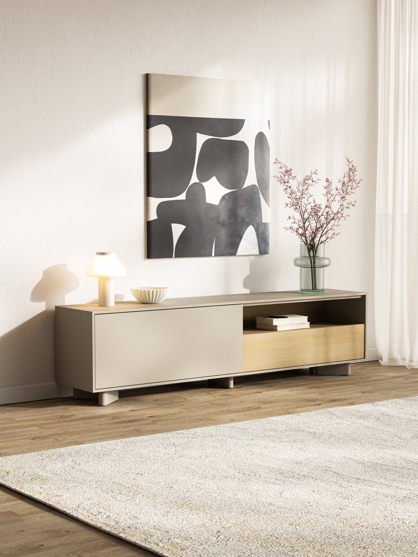 TV skapis Distri 175/46/35 cm Vičencas ozols/kašmirs