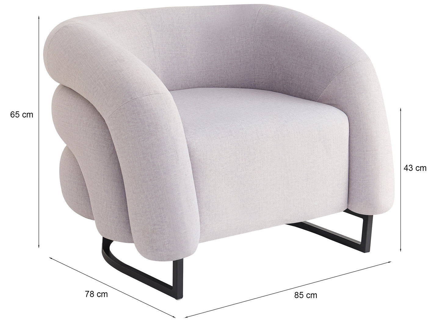 Krēsls Flossa 65/85/78 cm krēms - N1 Home