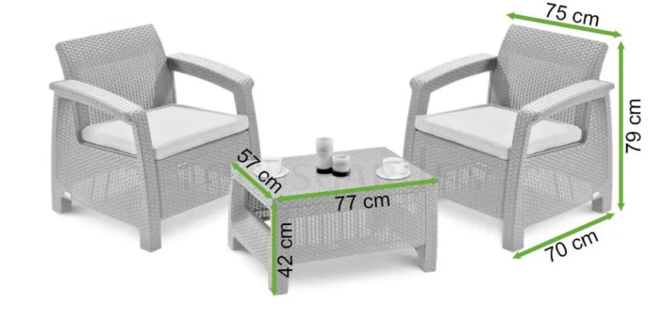 Dārza komplekts Korfu Weeky grafīts - N1 Home
