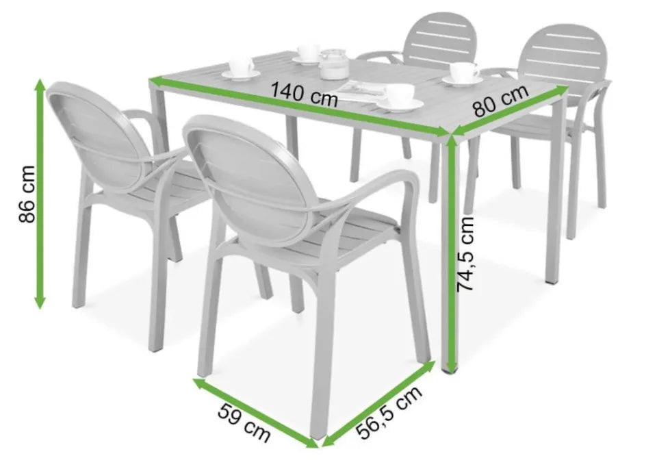 Dārza komplekts Narvi Palmy bianko/tortora - N1 Home
