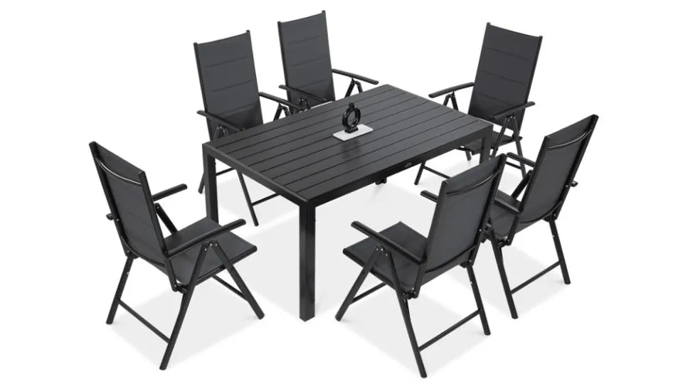 Dārza mēbeles Sidny melns/pelēks - N1 Home