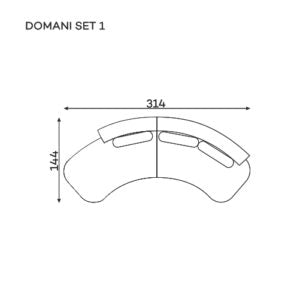Dīvāns Domani S1 Befame 314/91/144 cm krēms - N1 Home