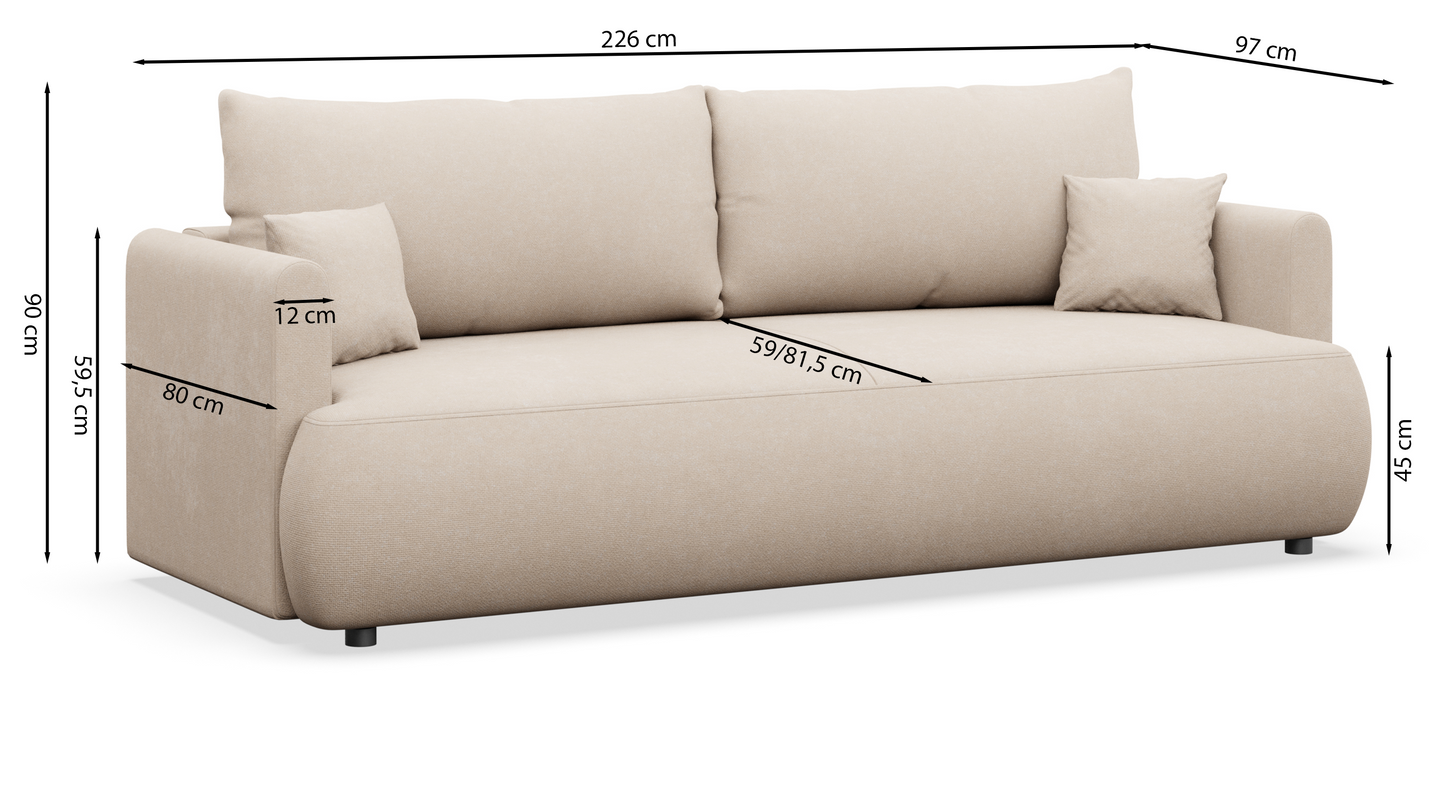 Dīvāns Ovors 226/90/97 cm Storm 97 - N1 Home