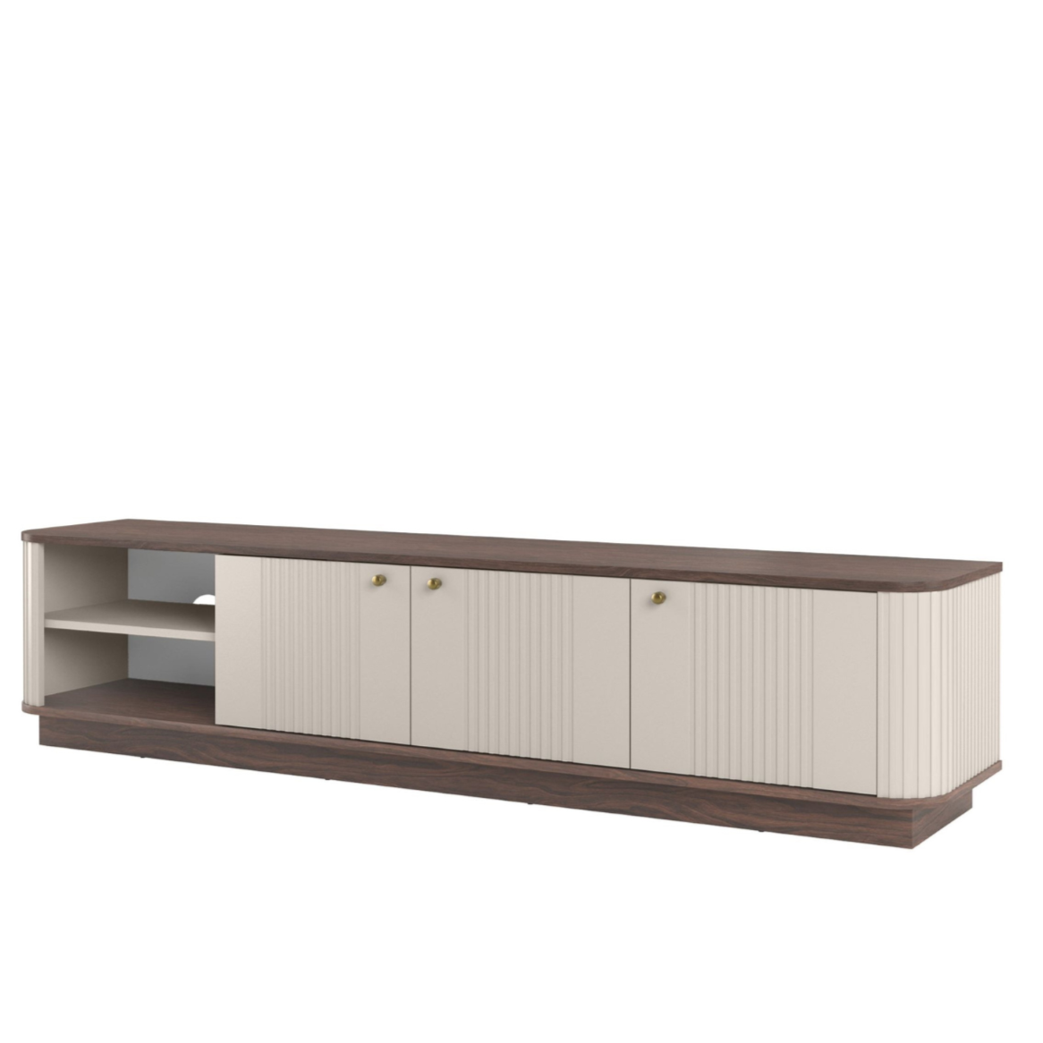 TV skapis Vespa 187/43/38 cm kašmirs/rieksts/zelts - N1 Home