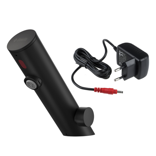 Izlietnes jaucējkrāns, bezkontakta, ar temperatūras kontroli - 230/6V Sense 146 mm nero - N1 Home