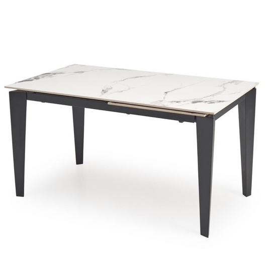 Galds Feix 81/76/141-184 cm balts marmors/melns - N1 Home