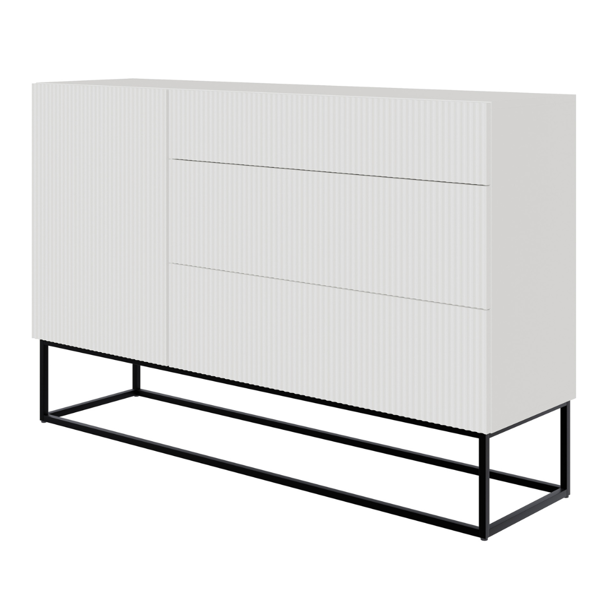 Kumode Velda 140/90/38 cm balts/melns - N1 Home