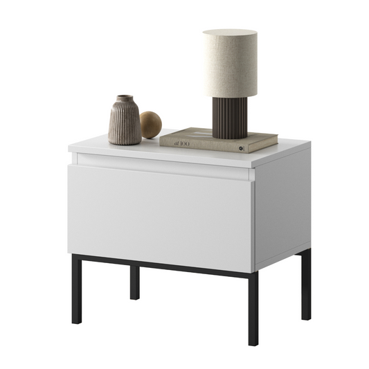 Naktsgaldiņš Bommo 43/49/32 cm balts