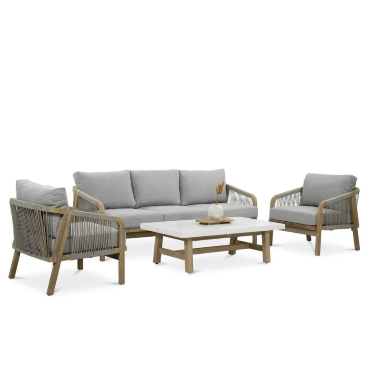 Koka dārza mēbeļu komplekts Jaco Caffe pelēks - N1 Home