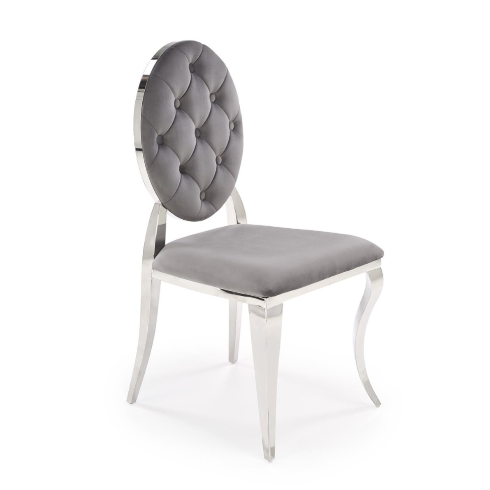 Krēsls Roy 48/52/96/46 cm pelēks/sudraba - N1 Home