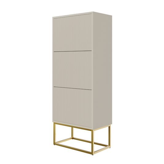 Apavu skapis Velda 50/30/125 cm bēšs/zelts