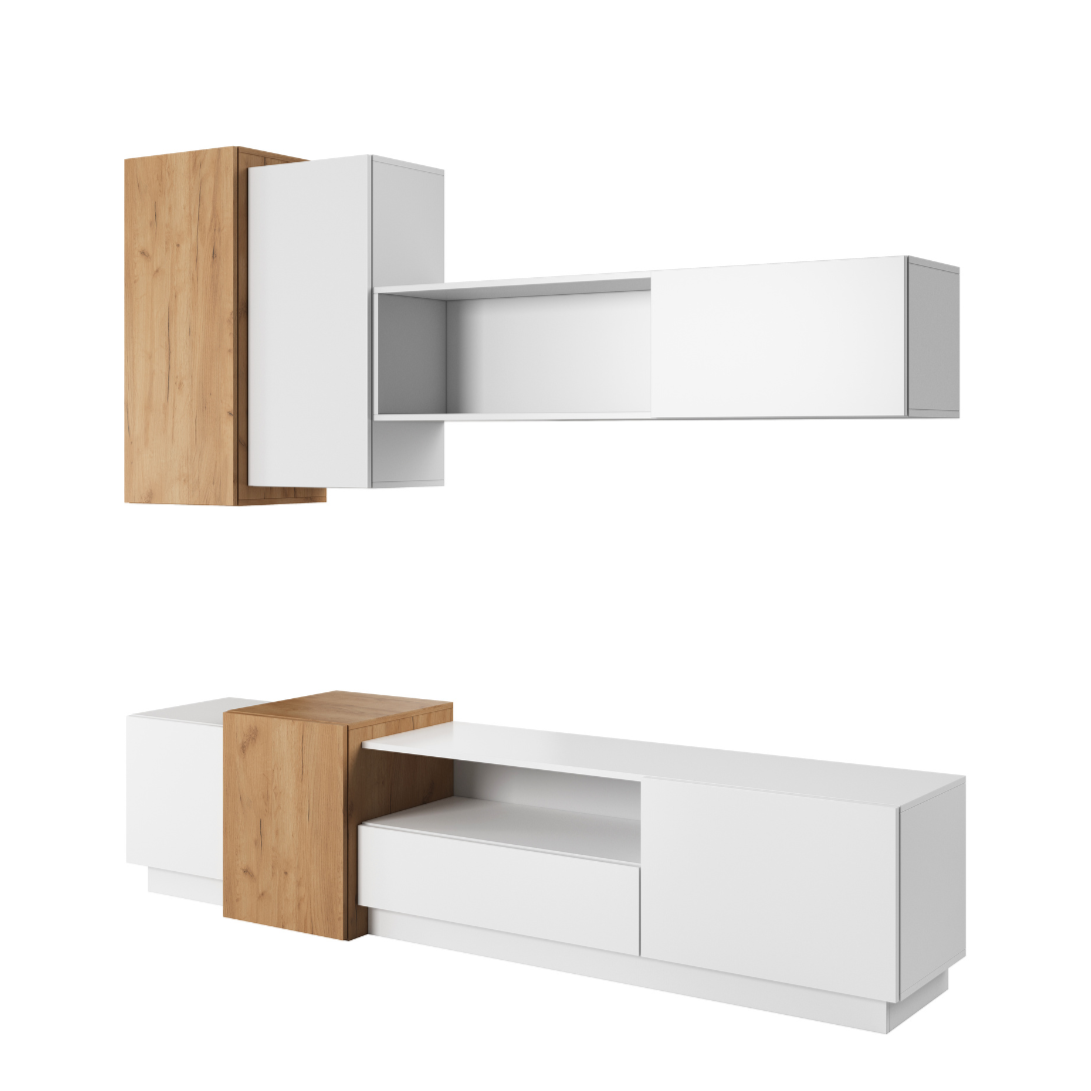 Komplekts 3Dot 220/53/45 cm balts/ozols - N1 Home