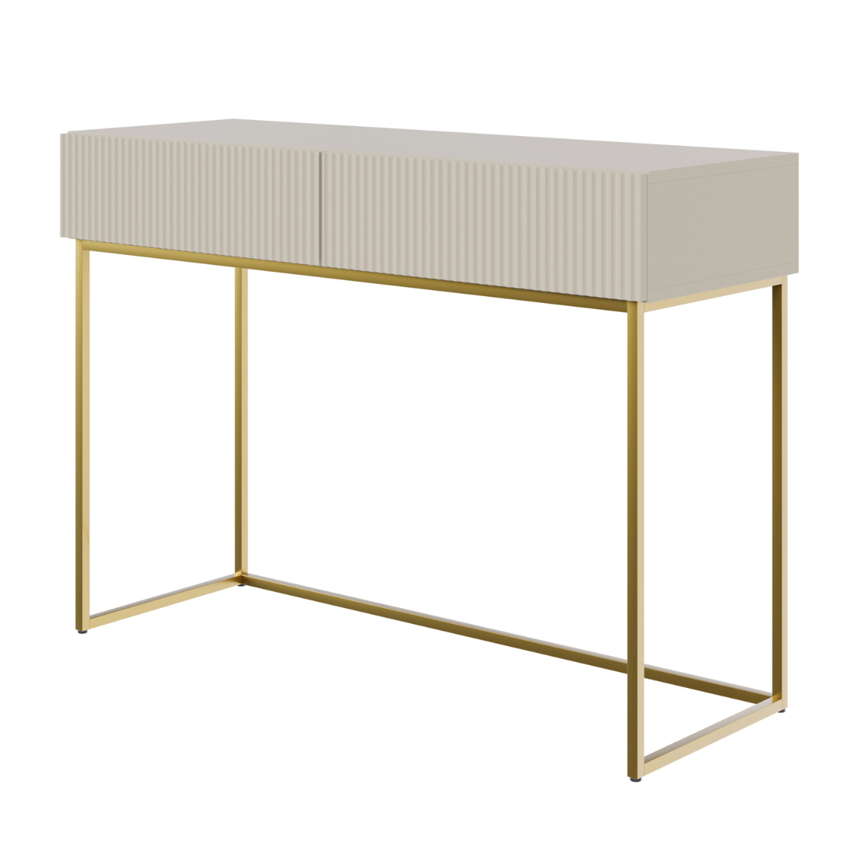 Konsole Velda 110/79/40 cm bēšs/zelts