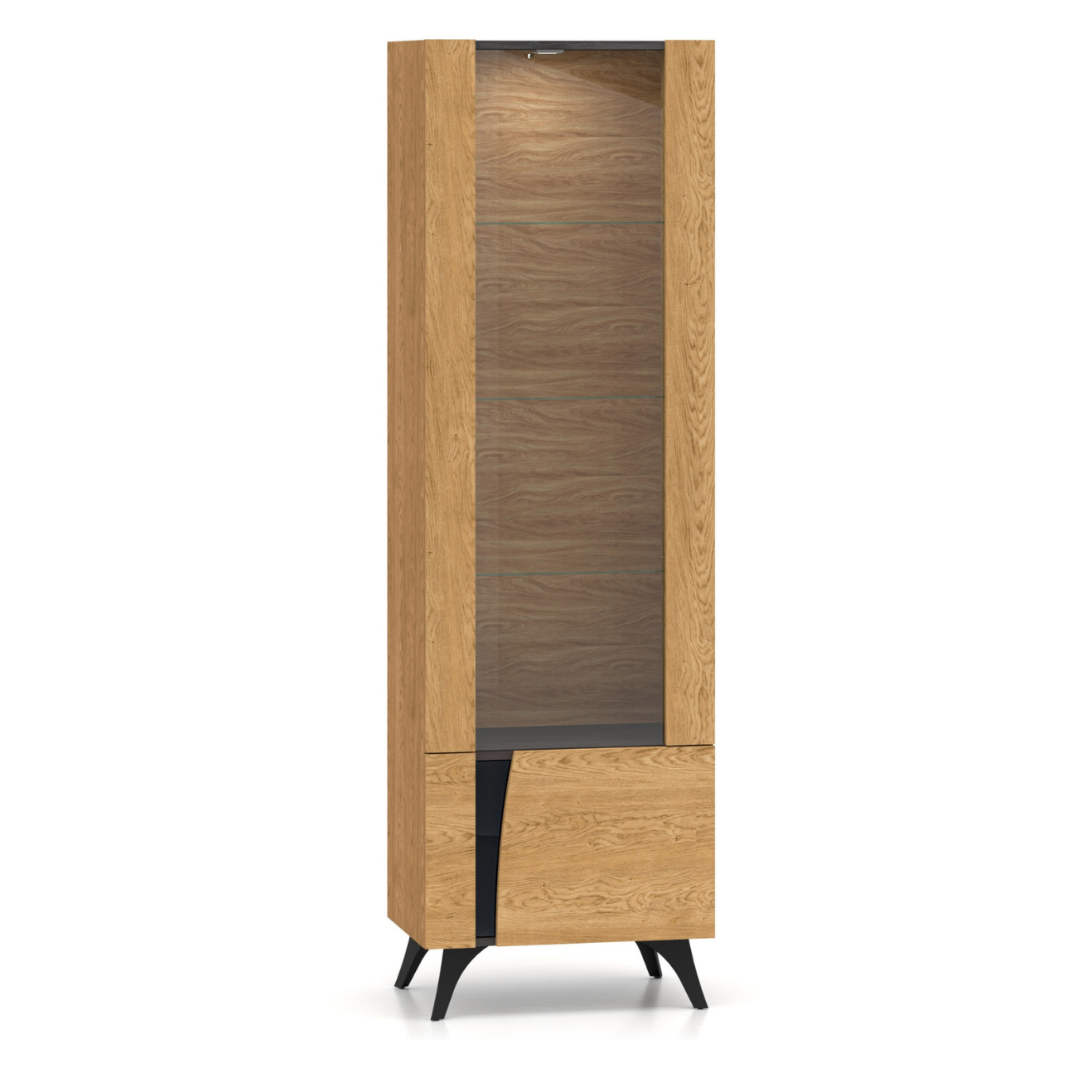 Skapis Toskana 189/57/38 cm ozols/melns