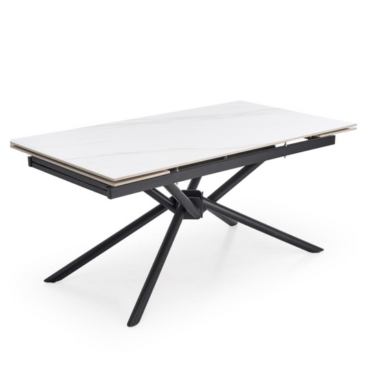 Galds Vitora 160/90/75 cm balts marmors/melns - N1 Home