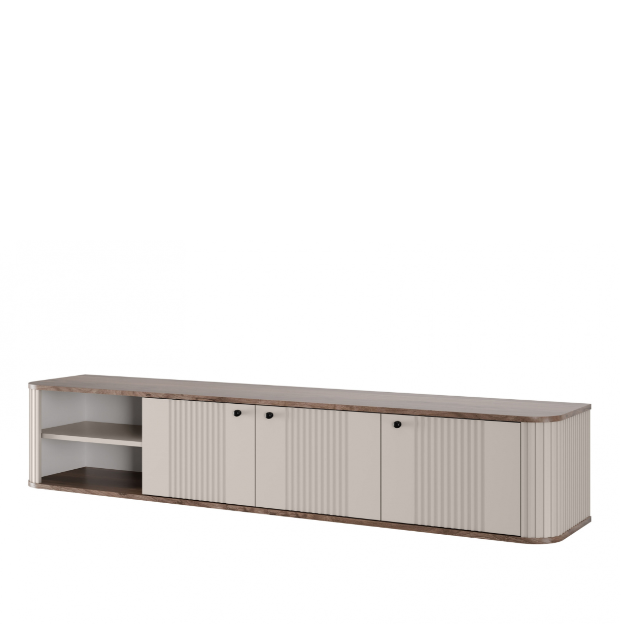 TV skapis Vespa  187/36/38 cm kašmirs/rieksts/melns - N1 Home