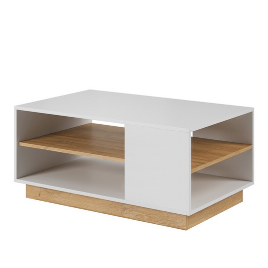 Kafijas galdiņš Arci 100/45,5/60 cm balts/ozols - N1 Home