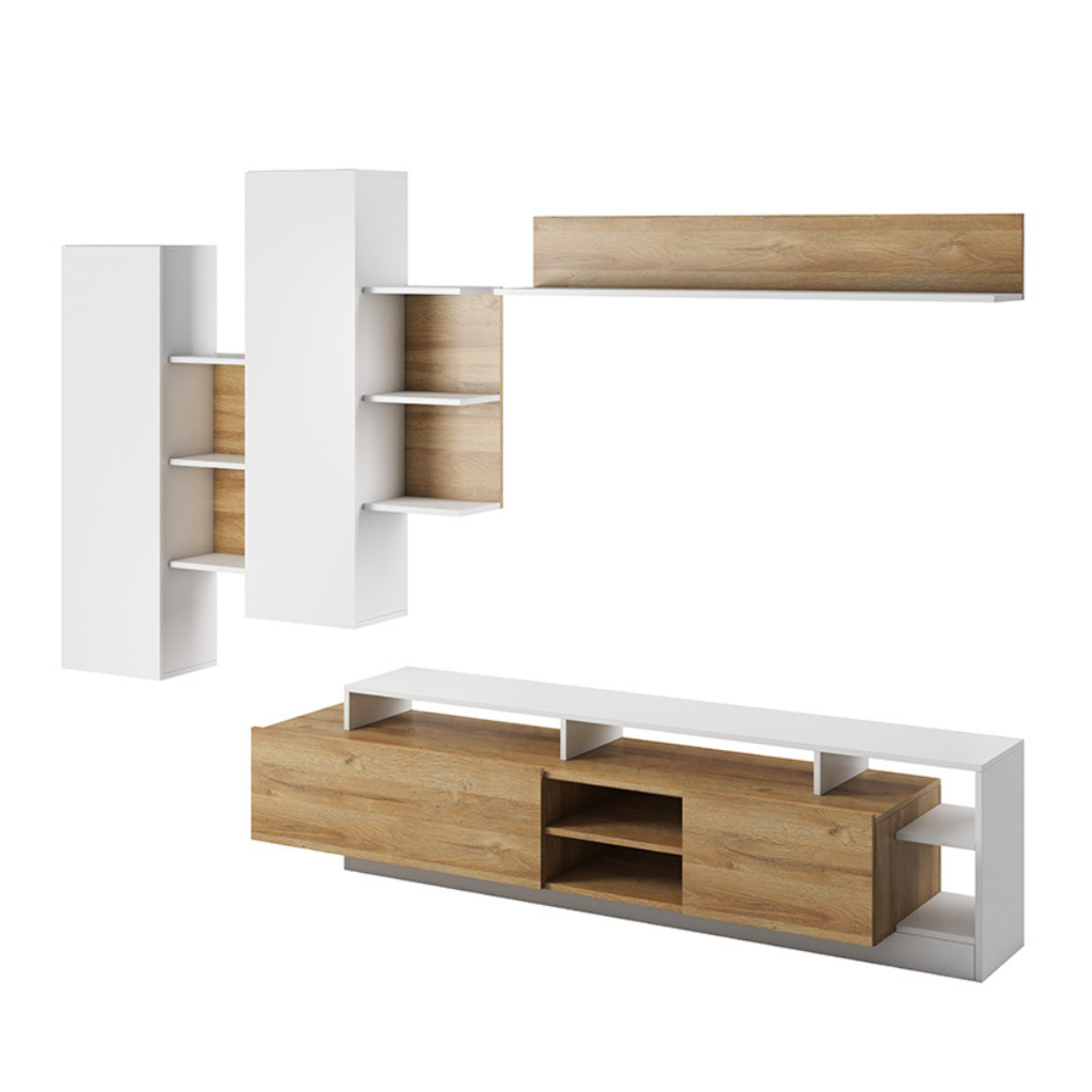 Komplekts Aliva 190/48/44 cm cm balts/ozols - N1 Home