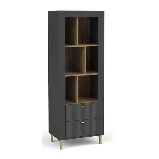 Skapis Lamos 55/153/38 cm melns/zelts