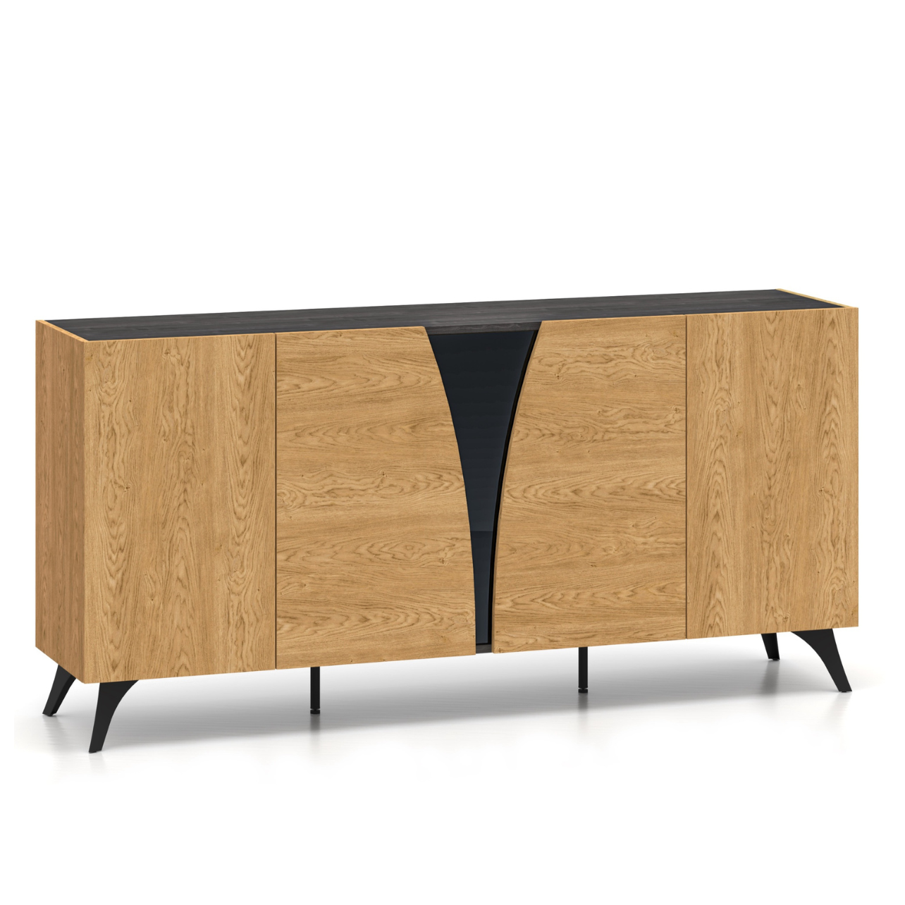 Kumode Toskana 169/82/38 cm ozols/melns