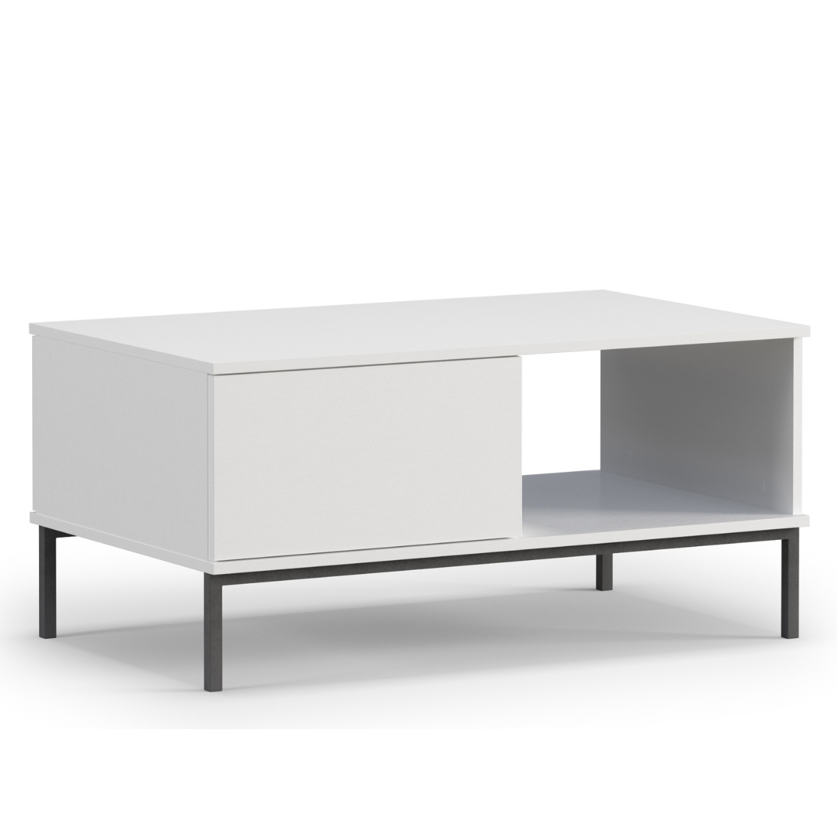 Kafijas galds Polka 47/100/60 cm balts - N1 Home