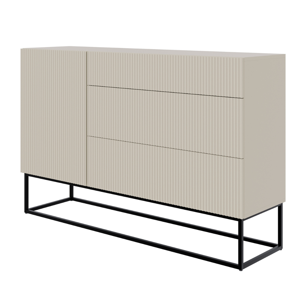 Kumode Velda 140/90/38 cm bēšs/melns - N1 Home