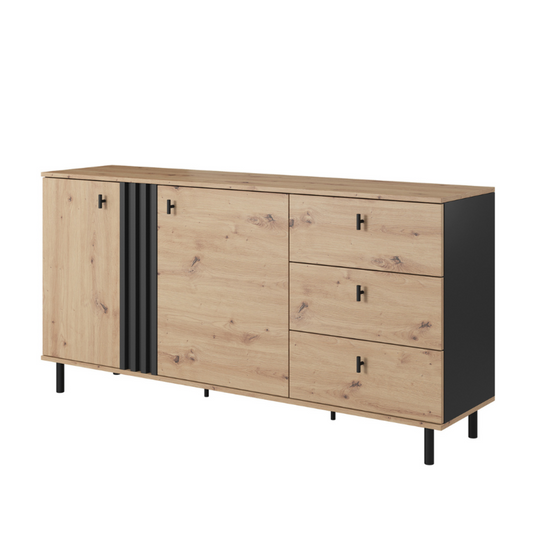 Kumode Madi  165/82/40 cm artizan ozols/antracīts - N1 Home