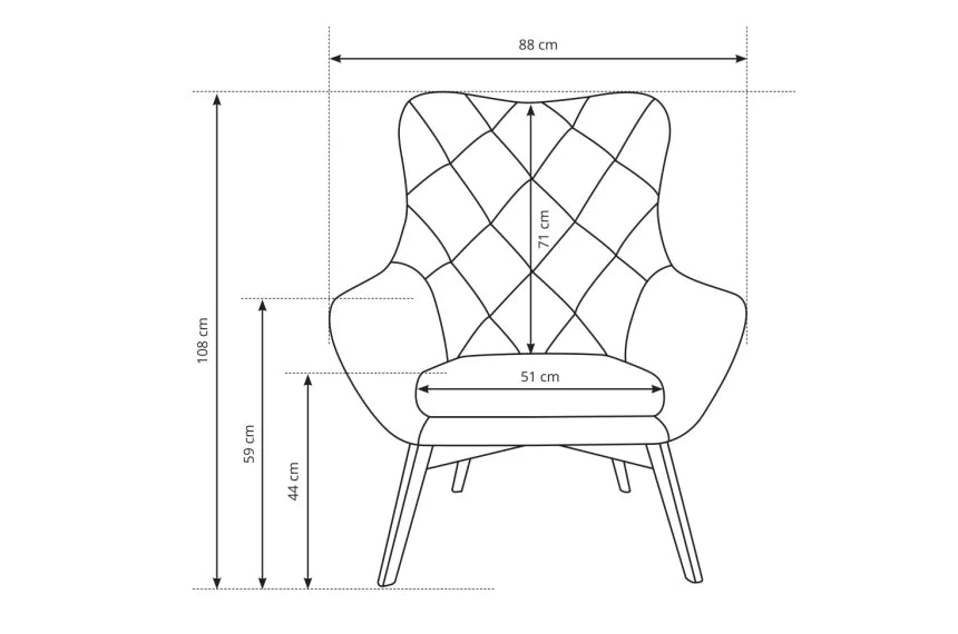 Krēsls Elisa Kas 88/108/88 cm bēšs - N1 Home