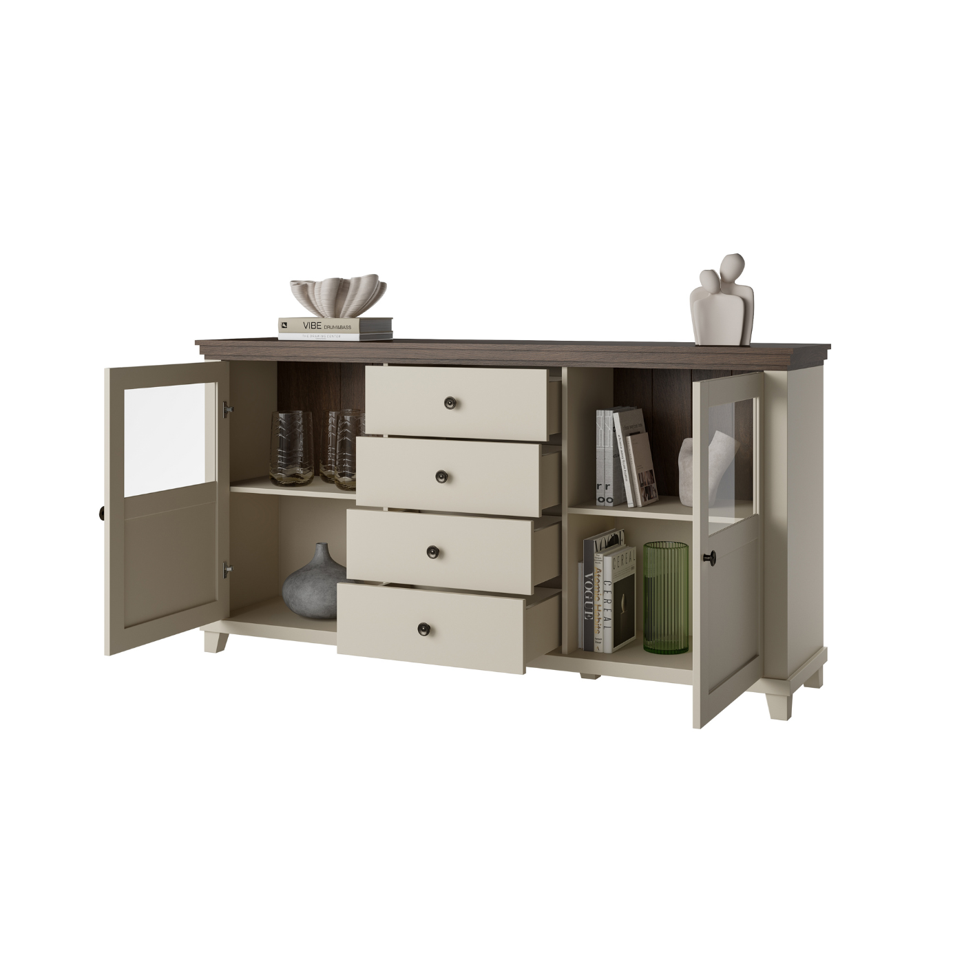 Kumode Evtar 181/42/93 cm kašmirs/Dunin ozols - N1 Home