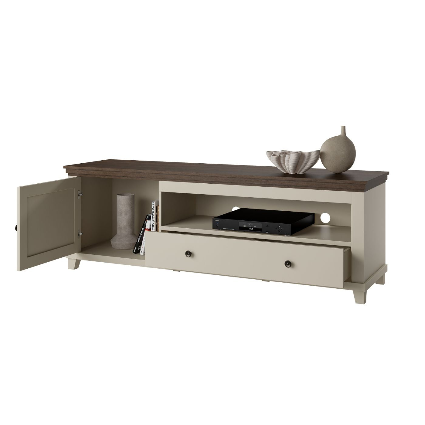 TV skapis Evtar 181/61/49 cm kašmirs/Dunin ozols