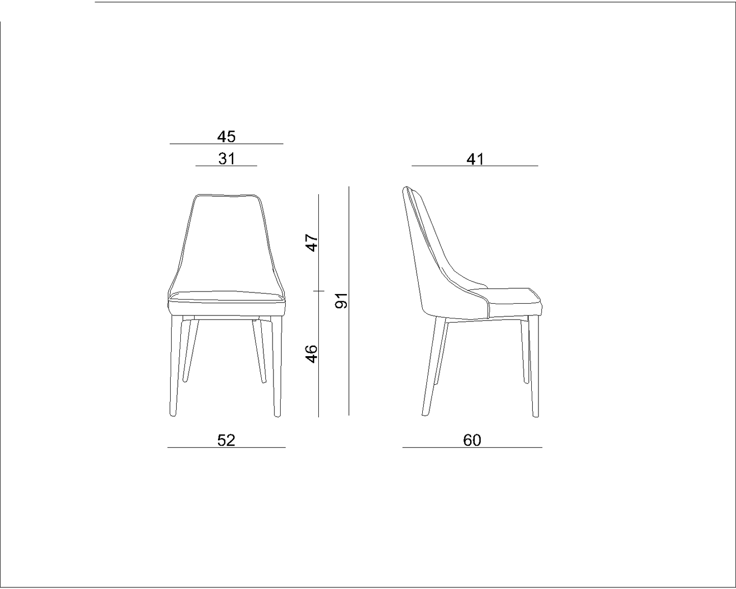 Krēsls Laury eko āda 91/52/55 cm brūns - N1 Home