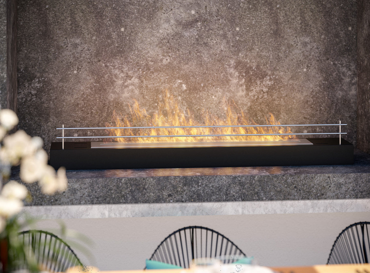 Biokamīns Firobox 1200 120/19/8 cm melns - N1 Home