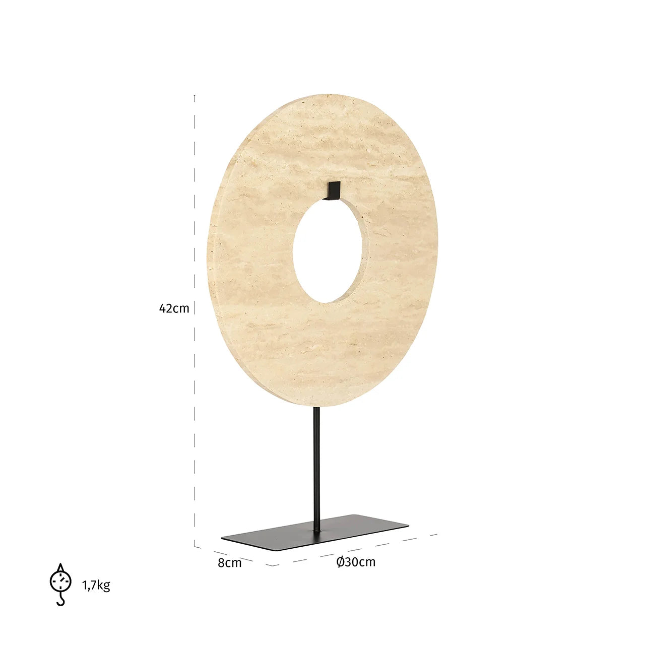 Dekoratīvs priekšmets Richmond Interiors Manou big 42/30/8 cm bēšs - N1 Home