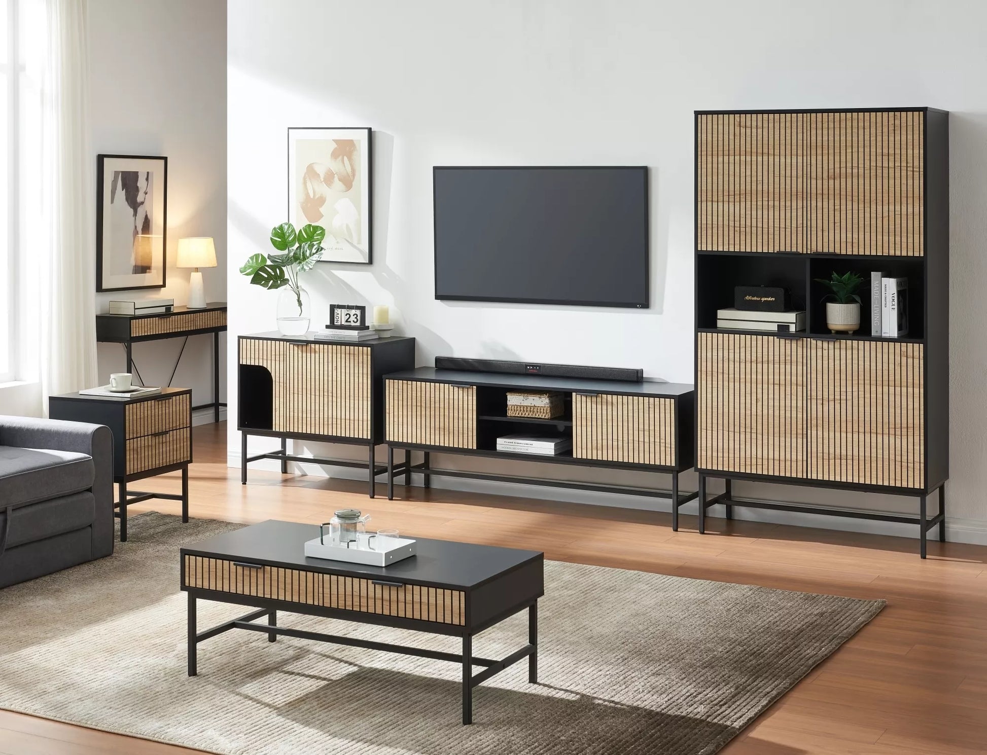 Kumode Maros 80/40/75 cm ozols/melns - N1 Home